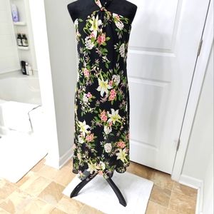 💥Floral Neck Strap Dress - Size 16 - Green